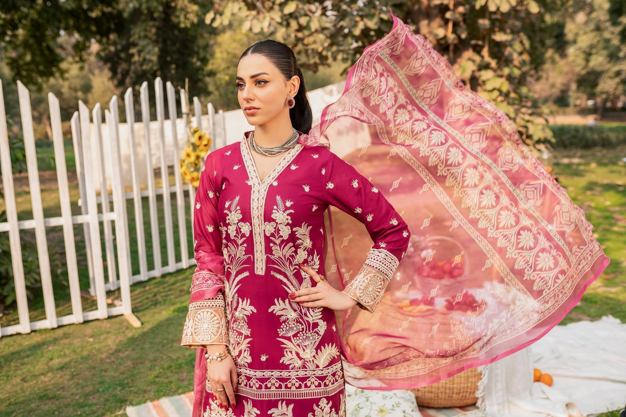 Lamhay by Panache Apparel Stitched Luxury Lawn Collection-Azalea