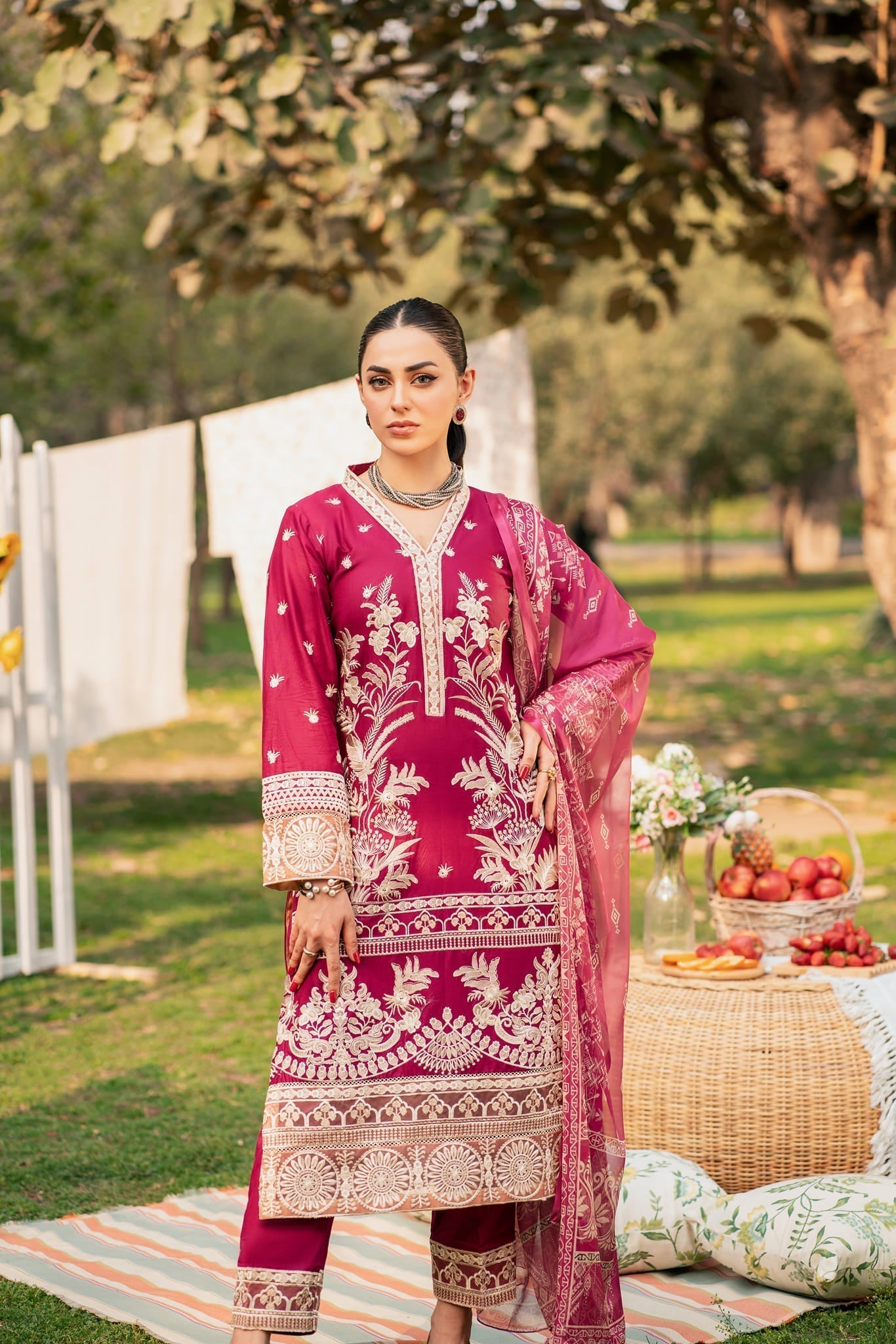 Lamhay by Panache Apparel Stitched Luxury Lawn Collection-Azalea