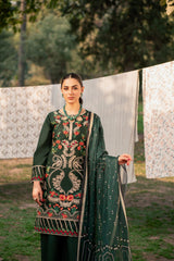 Lamhay by Panache Apparel Stitched Luxury Lawn Collection-Surreal Green
