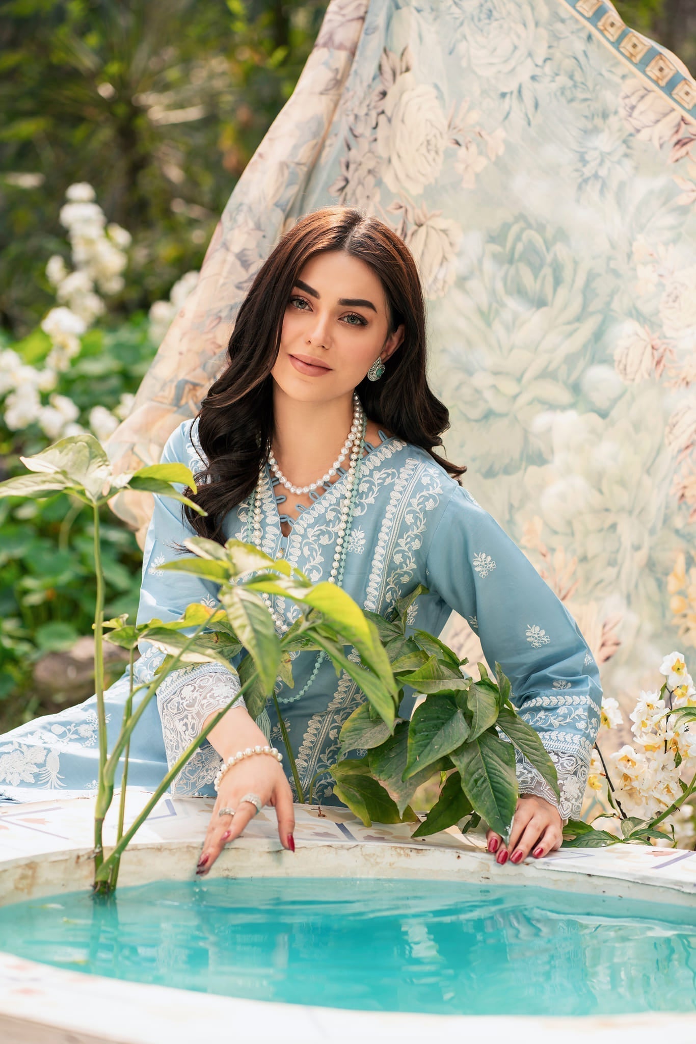 Lamhay by Panache Apparel Stitched Luxury Lawn Collection-Crystal