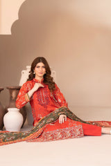 Ohana By Tawakkal Unstitched 3 Piece Emb Lawn Suit-D-3362