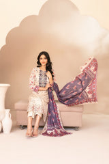 Ohana By Tawakkal Unstitched 3 Piece Emb Lawn Suit-D-3363