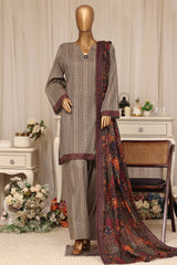 Bin Saeed Stitched 3 Piece Printed Lawn With Farshi Shalwar Vol-04 Suit-LSM-3378-SKIN