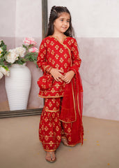Modest Stitched 3 Piece Festive Edit Vol-02 Collection'2025-10190-Red