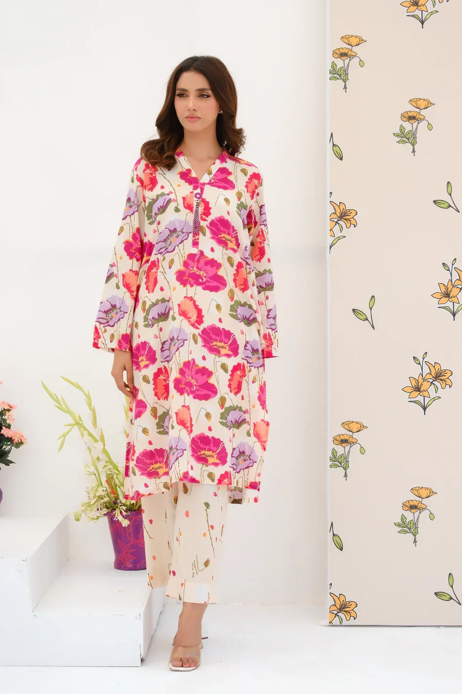 Dhaga Stitched 2 Piece Lawn Collection'2025-Matching separate 0034