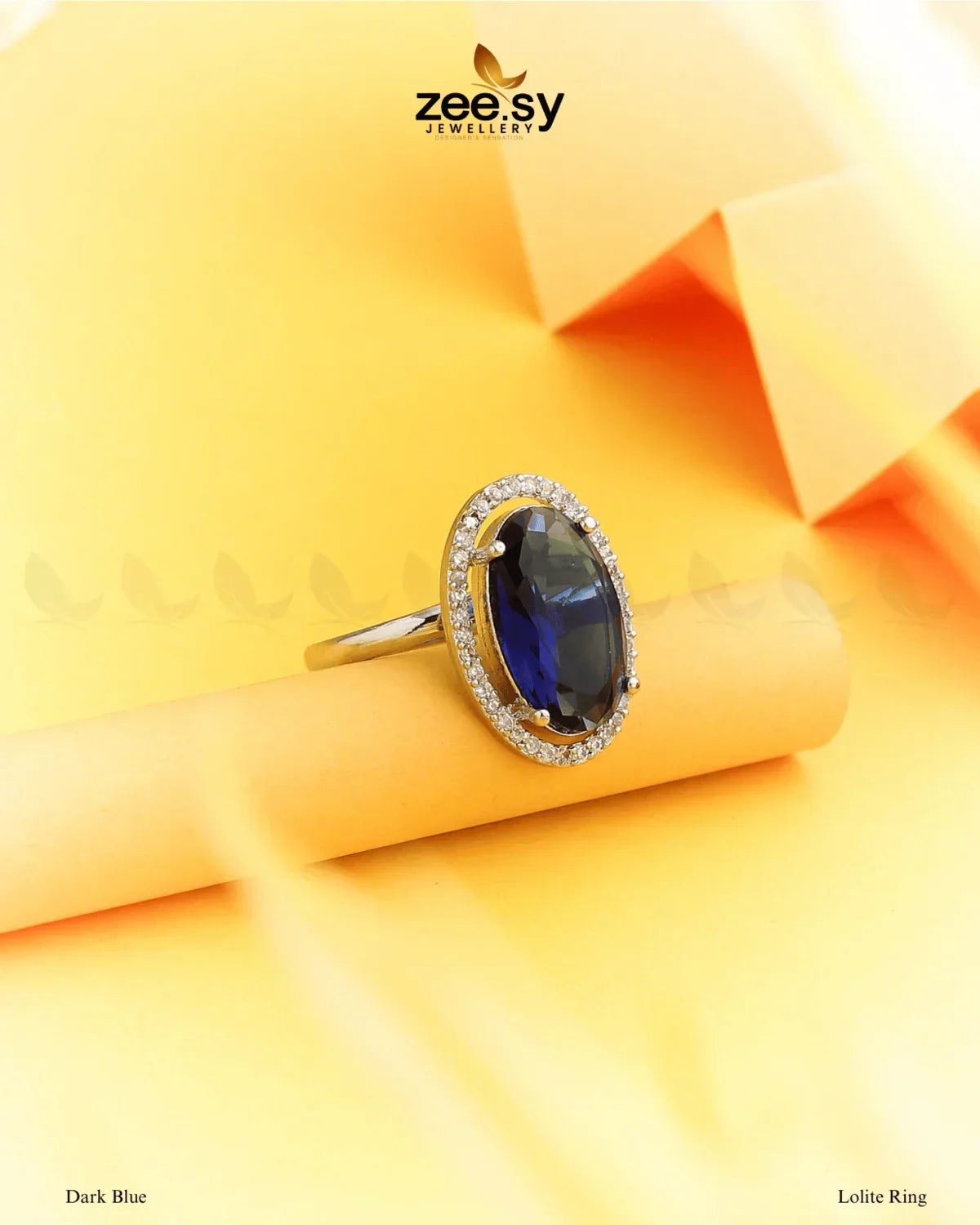 Lolite Ring Dark Blue - Zeesy Jewellery