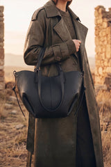 Fineur Luxora Suede Tote Bag - Black
