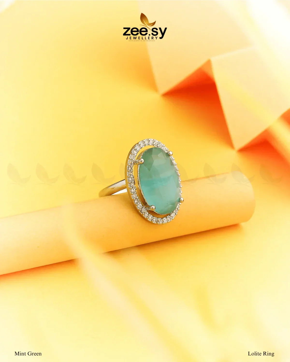 Lolite Ring Mint Green - Zeesy Jewellery