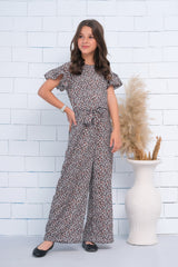 Sprinkles Stitched 1 Piece Summer Jumpsuit Kids Collection'2025-Allover Cheetah Print Butterfly Sleeve Shirred Jumpsuit