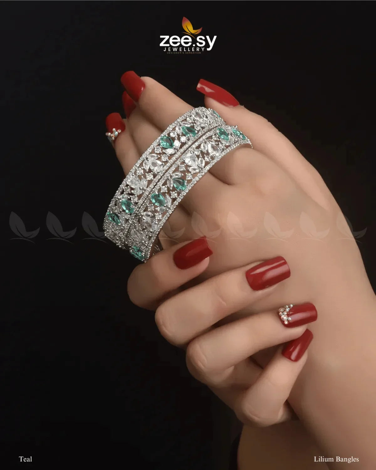 Lilium Bangles Teal - Zeesy Jewellery