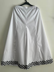 Deck Up Embroidered Flared Ijaar - White D#1
