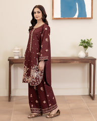 Flutterby Stitched 2 Piece Cotton Satin Winter Collection'2025-Marina - pl