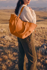 Fineur Luxora Suede Tote Bag - Mustard