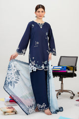 Modern Saheli By Tawakkal Stitched 3 Piece Fancy Emb Lawn Suit-D-3782