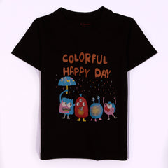 Kjunction Boys Half Sleeves-Printed T-Shirt (Colour-Ful)