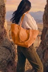 Fineur Luxora Suede Tote Bag - Mustard