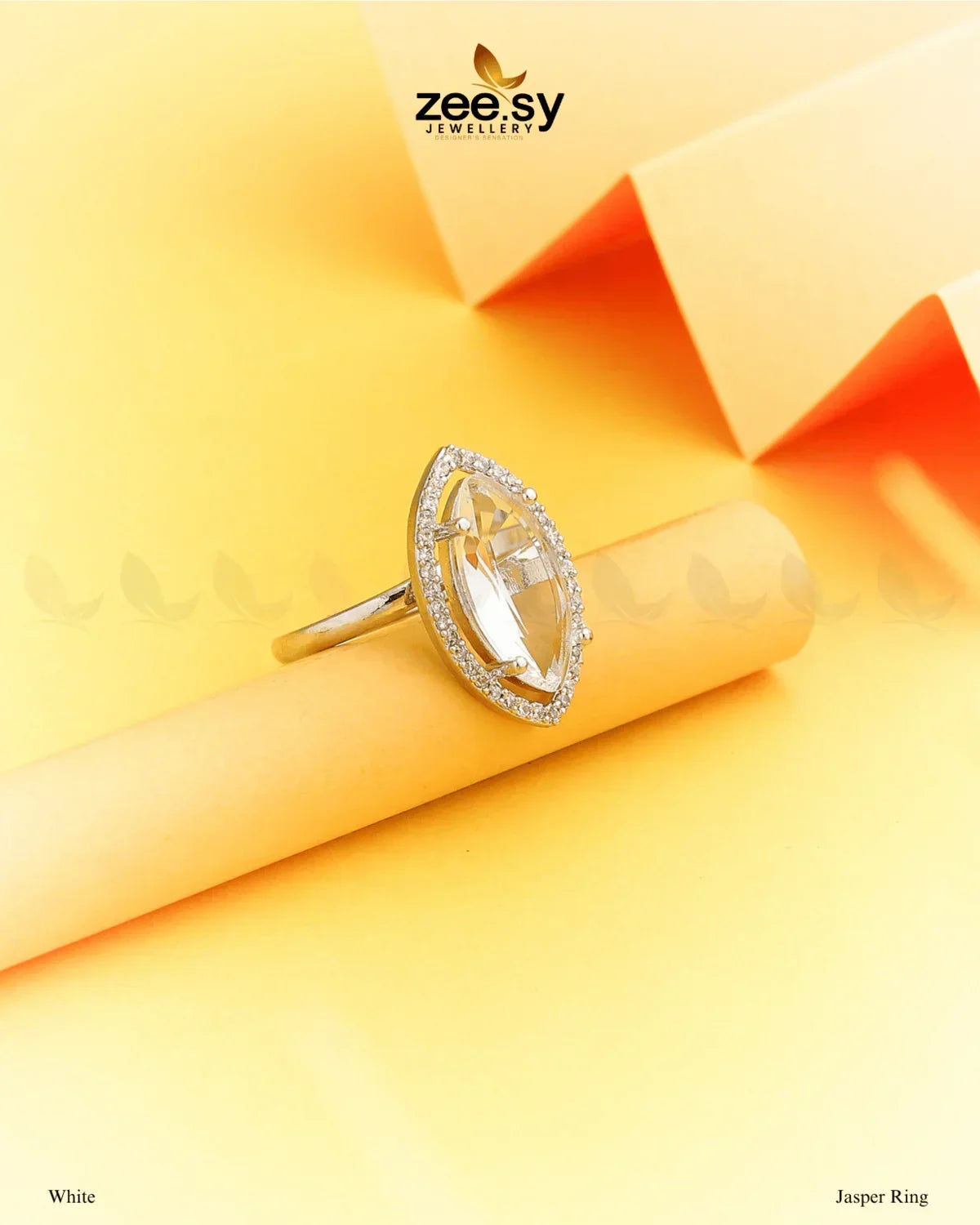 Jasper Ring White - Zeesy Jewellery
