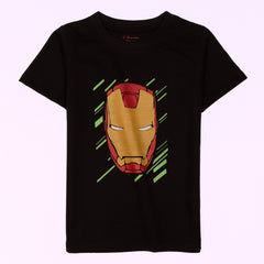 Kjunction Boys Half Sleeves-Printed T-Shirt (ironman)