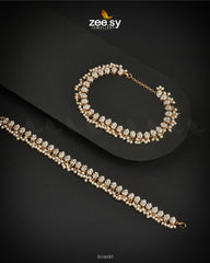 Zephyr Delicate Shimmer Anklets Pearl - Zeesy Jewellery