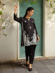 TNG Stitched 2 Piece Cotton Lawn Collection'2024-Noir (Black)