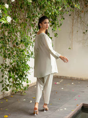 TNG Stitched 2 Piece Cotton Lawn Collection'2024-Pearl (Whitish Grey)