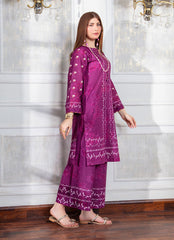 Daily Chic - Ahlam By Safa Textile Stitched 1 Piece Summer Shirt-Elegant Maroon Printed