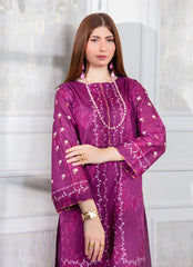 Daily Chic - Ahlam By Safa Textile Stitched 1 Piece Summer Shirt-Elegant Maroon Printed