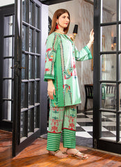 Ahlam By Safa Textile Stitched Co-Ords Lawn Suit-Classic Emerald Green Tunic