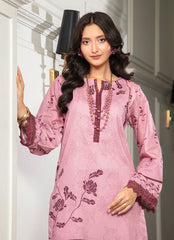 Ahlam By Safa Textile Stitched Co-Ords Lawn Suit-Tea Pink Printed Bell Sleeve