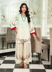 Daily Chic - Ahlam By Safa Textile Stitched 1 Piece Summer Shirt-Olive Green & Skin Tone
