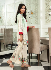 Daily Chic - Ahlam By Safa Textile Stitched 1 Piece Summer Shirt-Olive Green & Skin Tone