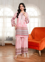 Ahlam By Safa Textile Stitched Co-Ords Lawn Suit-Blush Pink Stylish