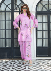 Daily Chic - Ahlam By Safa Textile Stitched 1 Piece Summer Shirt-Rose Pink Elegant