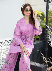Daily Chic - Ahlam By Safa Textile Stitched 1 Piece Summer Shirt-Rose Pink Elegant