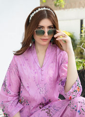 Daily Chic - Ahlam By Safa Textile Stitched 1 Piece Summer Shirt-Rose Pink Elegant