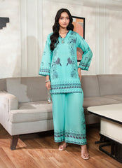 Ahlam By Safa Textile Stitched Co-Ords Lawn Suit-Mint Green Fresh Look