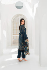 Dressline Launching New Un Stitched 3 Pcs Emb Laserkari Digital Printed Lawn Collection