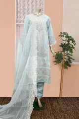 Gira By Bin Saeed Stitched 3 Piece Luxury Emb Chiffon Suit-RTS-979-Sky Blue
