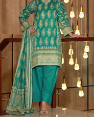 Chameli Studio-Teal Treasure Lawn Digital Print 3 Piece Unstitched Suit-WRTS-0012