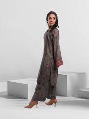 Ahlam Soft Cambric Stitched-Shadow co ord set Suit