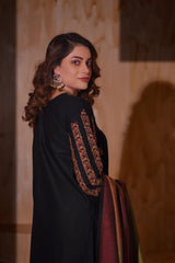 Aayra Stitched Winter Collection'2025-AY1143 - Smoky Black 3Pc