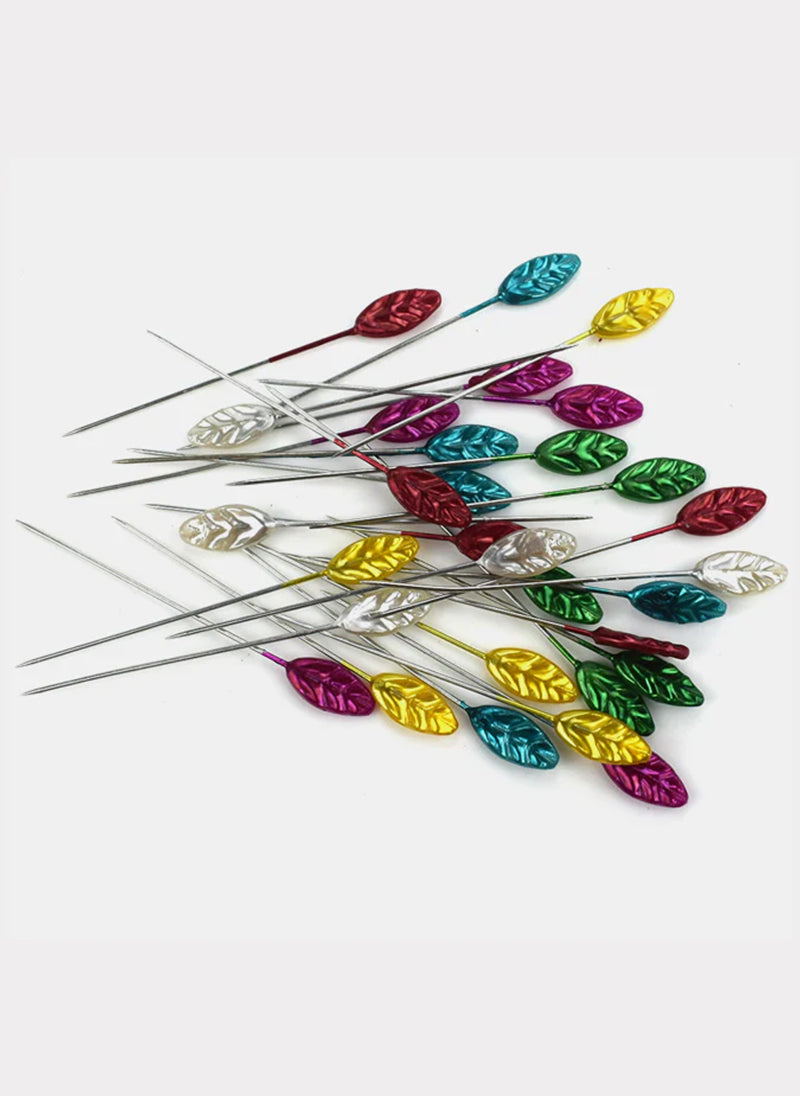 Hijab Ul Hareem Ring Pins Big 30 Pcs Pkt Multi Color Leaf Shaped