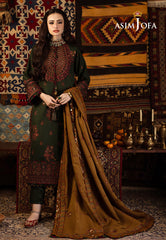 Asim Jofa Kashmiri Taanka - Embroidered Shawl collection Ajkt-10 Embroidered Self Twill 3 Pcs