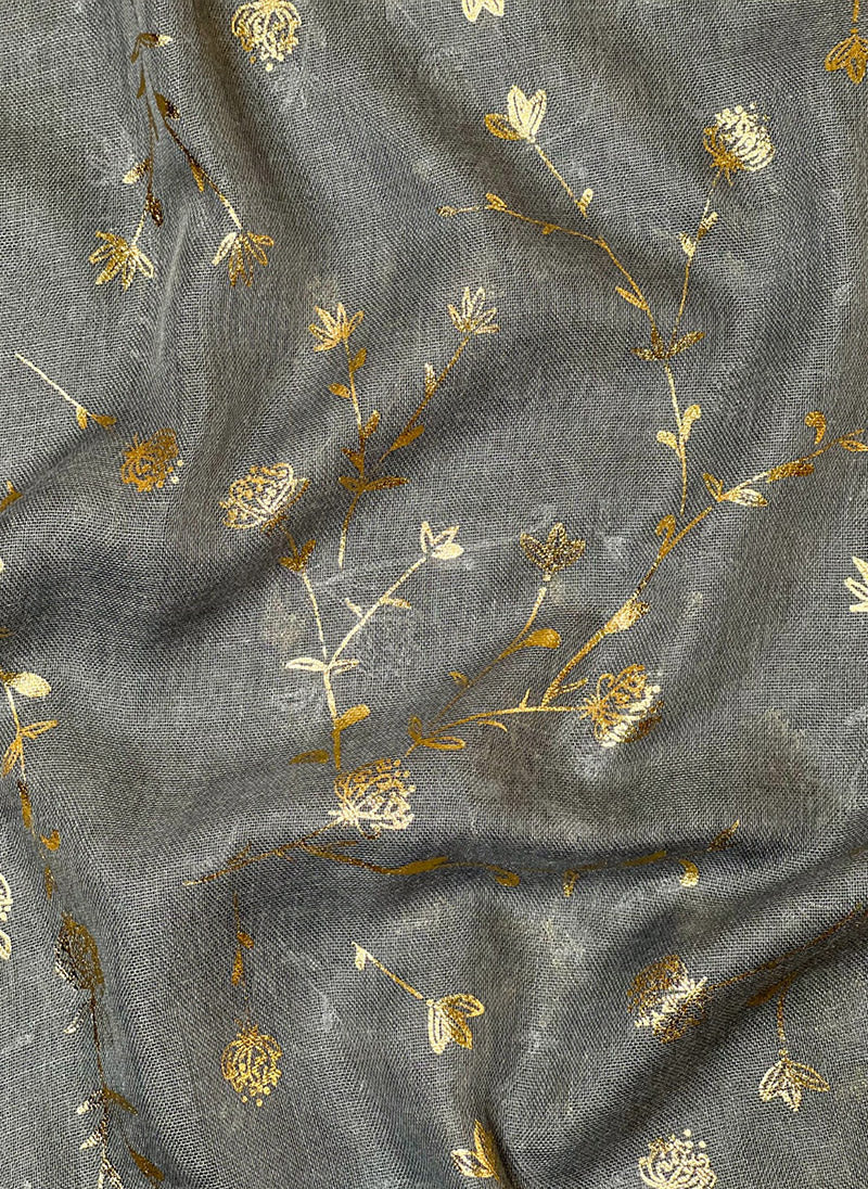Hijab Ul Hareem Gold Foil Floral Hijabs