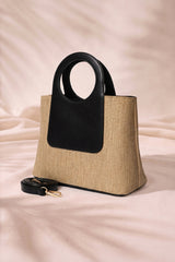 Fineur Halo Jute Shoulder Bag - Beige