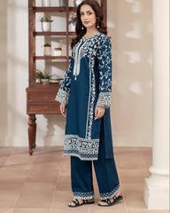 Flutterby Stitched 2 Piece Cotton Satin Winter Collection'2025-Dania-zn