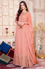 Kalidaar Frocks By Asma & Sidra Stitched Formals Suit-PEACH DECENCY