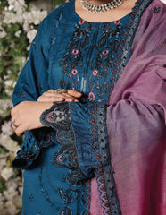Dressline New Semi Stitched 3 Pcs Premium Dyed Lawn Fancy Full Chikankari With Sequence Emb Collection