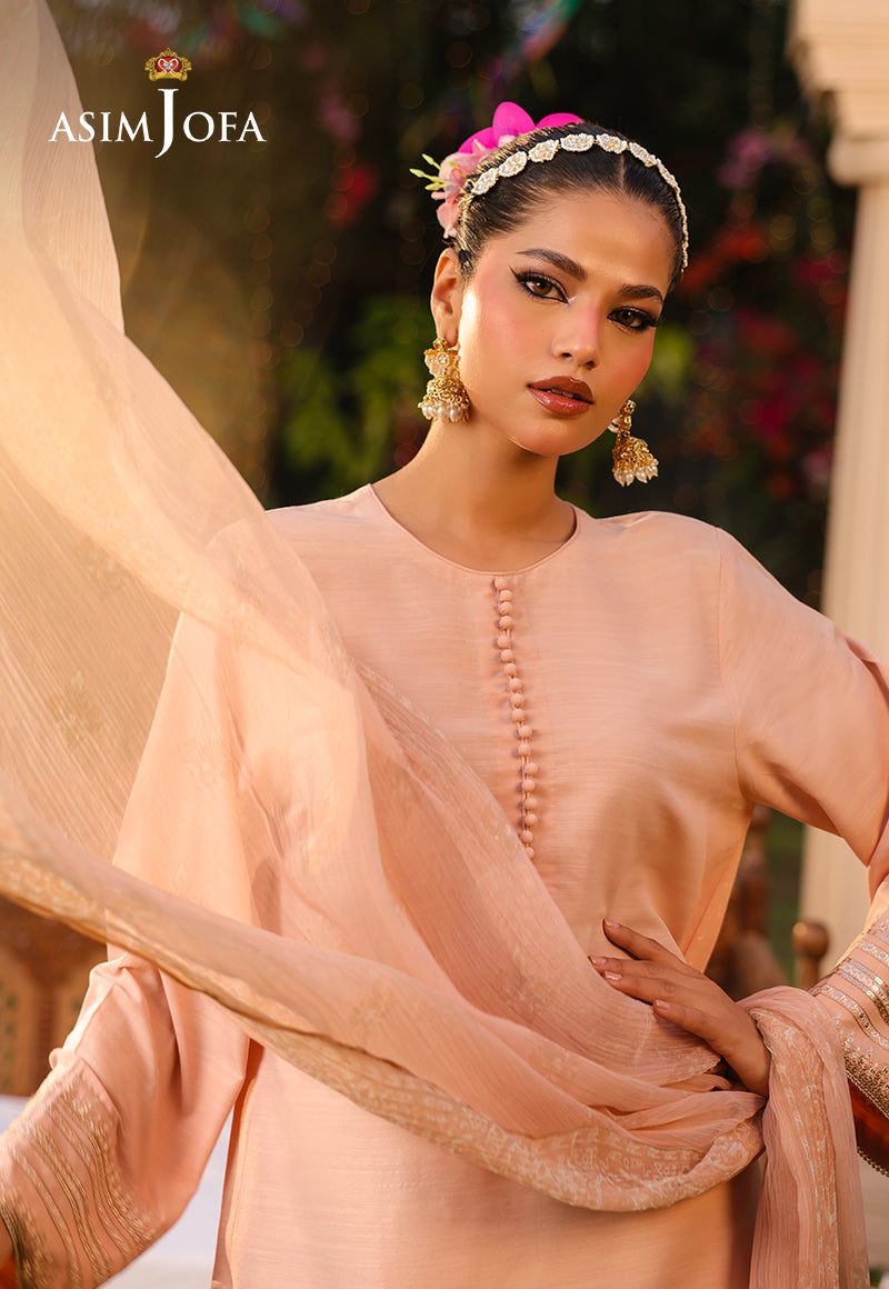 Asim Jofa Essential Pret Drop 8 Ajpb-165 Embroidered Raw Silk 2Pc