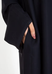 Abaya.Pk Black Basic Front-Open Abaya
